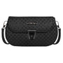 Black Faux Leather Handbag for Women – Turnlock Closure, Adjustable Shoulder Strap, Stylish & Compact, 1.35L Capacity