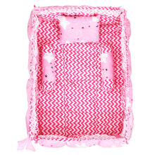 LOREM Pink 3 Pillows & Square shape Cotton Baby Bed for 0-1 Year BB18