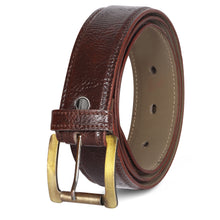 LOREM Brown Textured PU Leather Belt For Men BT13-BKL05