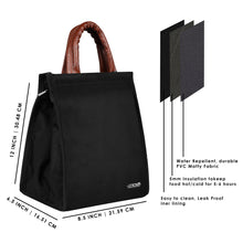 LOREM Black PVC Coated Matty Insulated Tiffin bag/Lunch Bag For Men & Women TB11