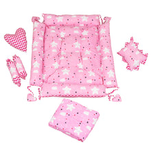 Pink 4 Pillows & Square shape Cotton Baby Bed for 0-1 Year BB14