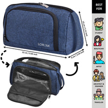 Blue  Large Stationary (Pen-Pencil) / Small Makeup Pouch OG09