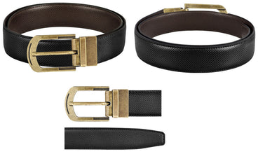 Black & Brown Reversible PU Leather Belt For Men BT02-BKL03