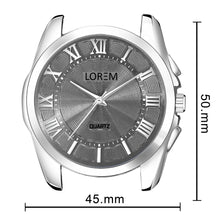 LOREM Silver 3D Roman Stainless Steel Analog Watch For Men LR128