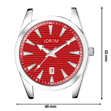 Red Dial Date Function Analog Watch For Men LR151