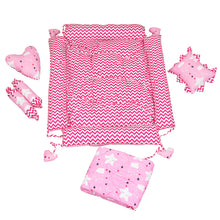 Pink 4 Pillows & Square shape Cotton Baby Bed for 0-1 Year BB14