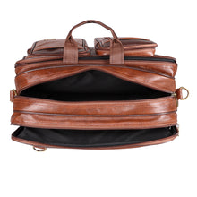 LOREM Tan & Brown Color Faux Leather 28L Messenger Bag For Men BG94