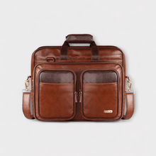 LOREM Tan & Brown Color Faux Leather 28L Messenger Bag For Men BG94