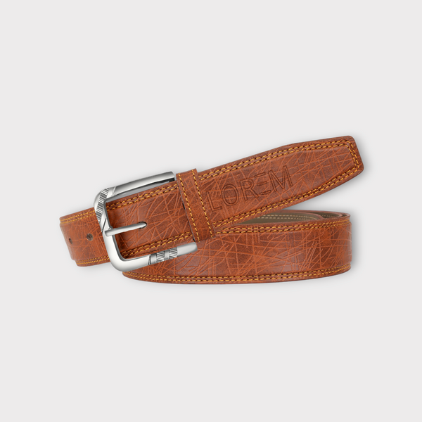 Orange PU Leather Belt For Men BT05-BKL09