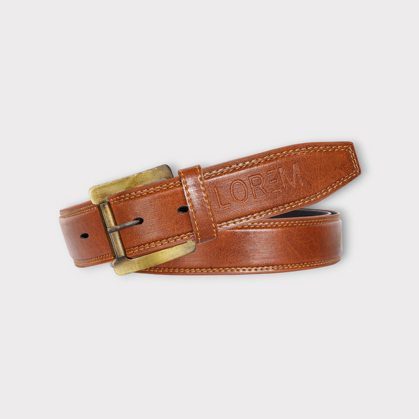 Orange PU Leather Belt For Men BT08-BKL05