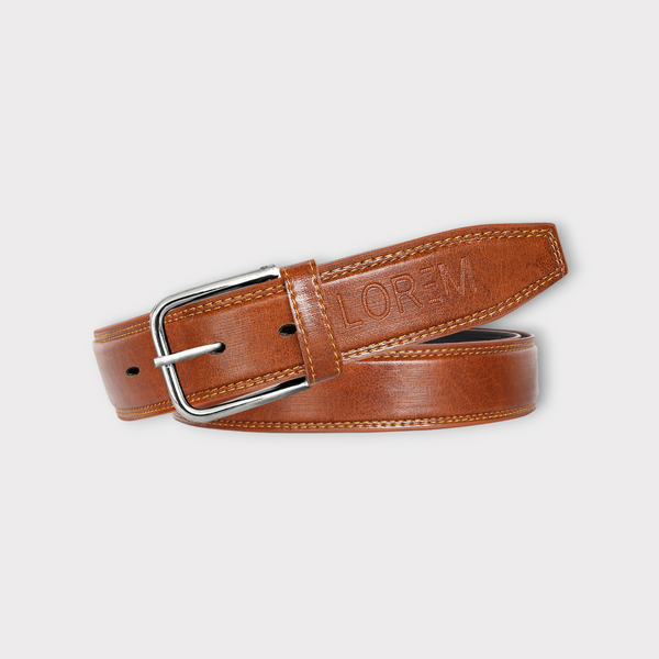 Orange PU Leather Belt For Men BT08-BKL08