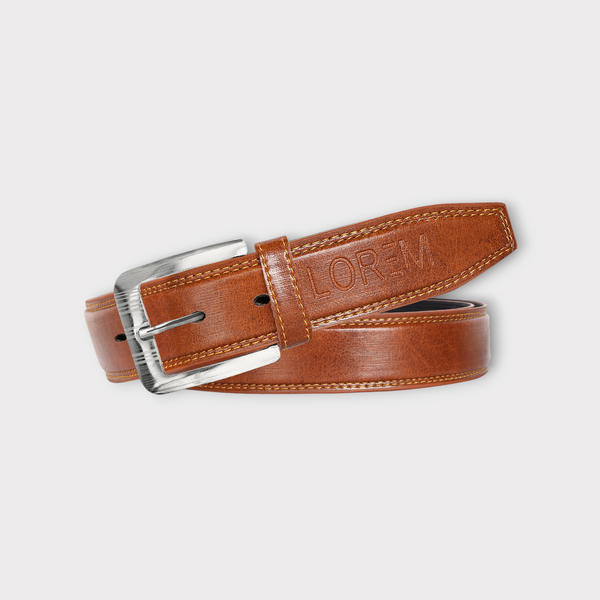 Orange PU Leather Belt For Men BT08-BKL10