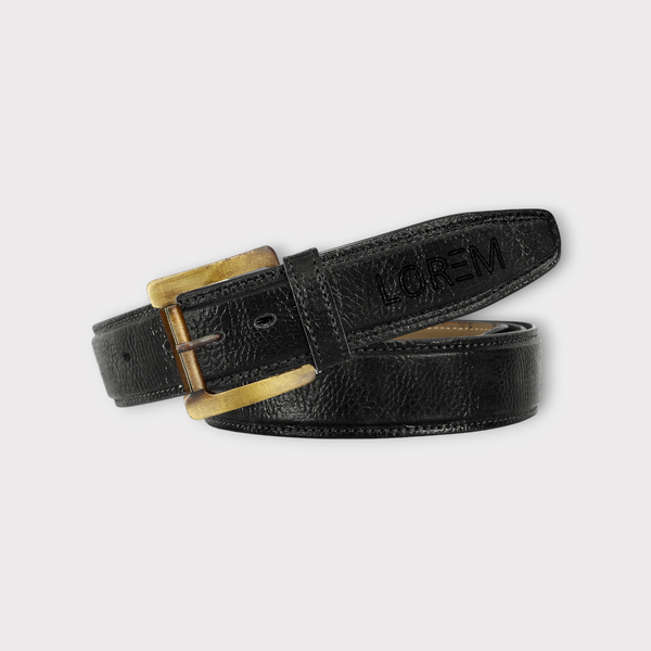 Black Textured  PU Leather Belt For Men BT12-BKL05