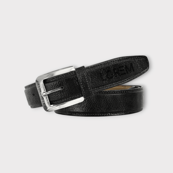 Black Textured  PU Leather Belt For Men BT12-BKL10