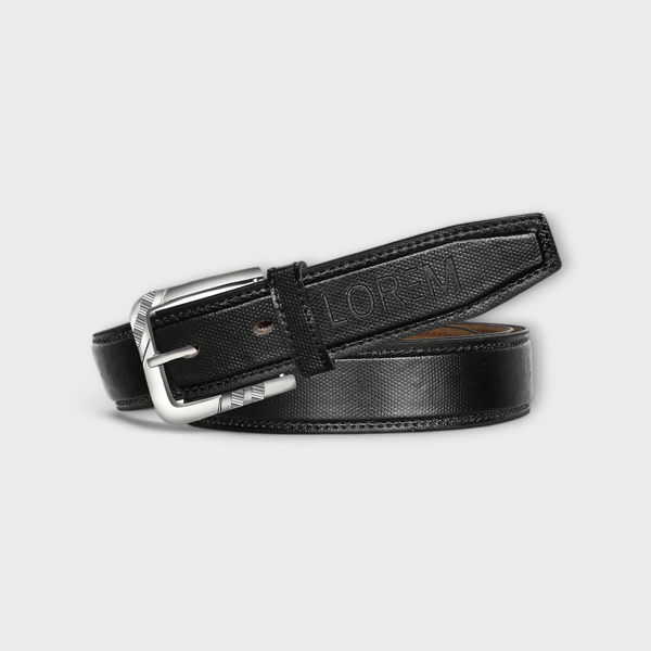 Black Textured PU Leather Belt For Men BT18-BKL09