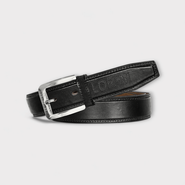 Black Textured PU Leather Belt For Men BT18-BKL10