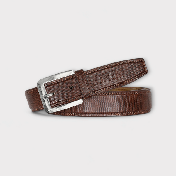 Brown Textured  PU Leather Belt For Men BT19-BKL10