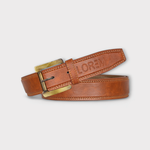 Orange Textured  PU Leather Belt For Men BT20-BKL05