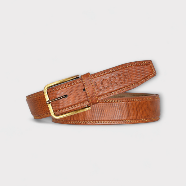 Orange Textured  PU Leather Belt For Men BT20-BKL07