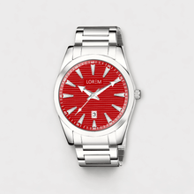 Red Dial Date Function Analog Watch For Men LR151