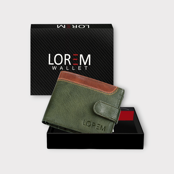 Men Green Textured Two Fold Faux Leather Wallet WL46