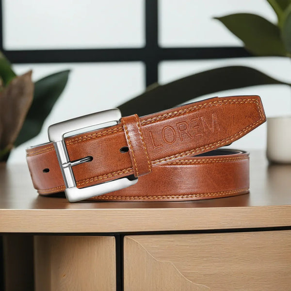 Orange PU Leather Belt For Men BT08-BKL06