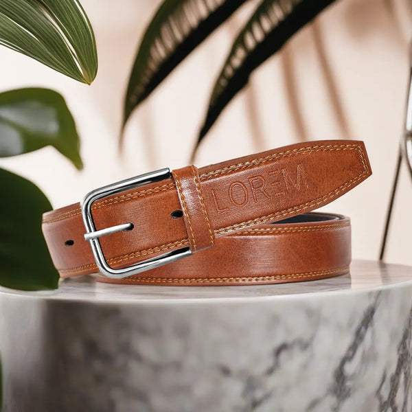 Orange PU Leather Belt For Men BT08-BKL08