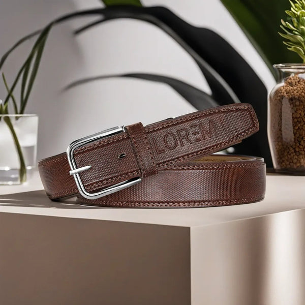 Brown Textured  PU Leather Belt For Men BT19-BKL08