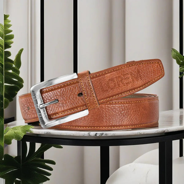 Orange Textured  PU Leather Belt For Men BT14-BKL10