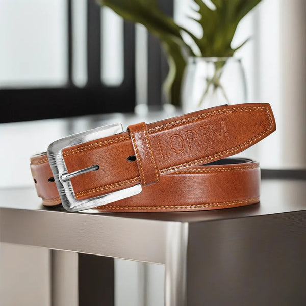 Orange PU Leather Belt For Men BT08-BKL10