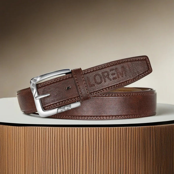 Brown Textured  PU Leather Belt For Men BT19-BKL09