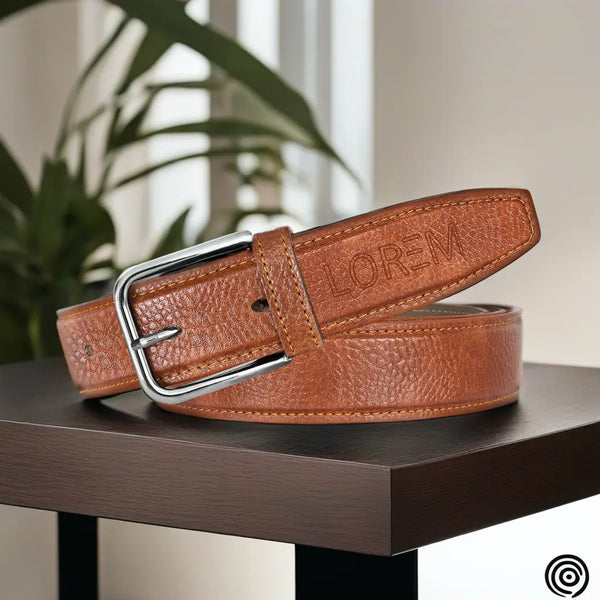 Orange Textured  PU Leather Belt For Men BT14-BKL08