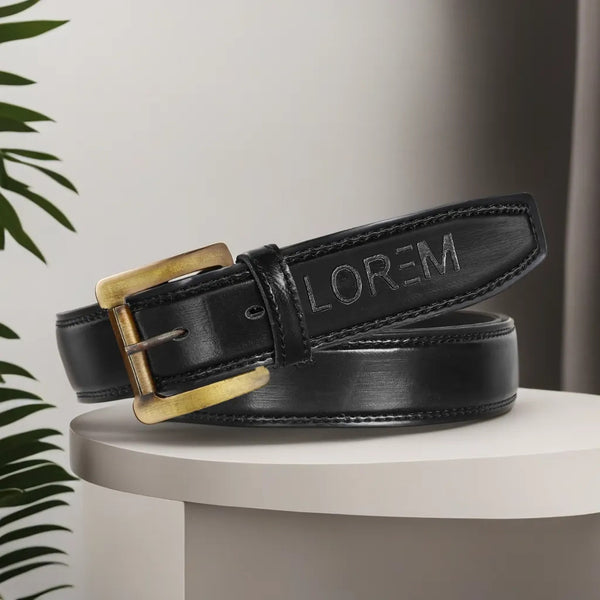 Black PU Leather Belt For Men BT06-BKL05