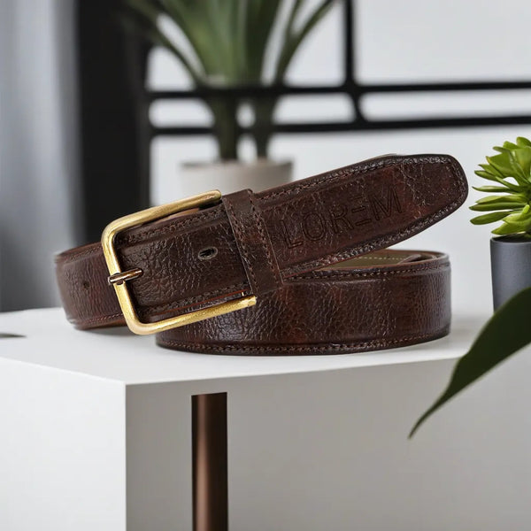 Brown Textured PU Leather Belt For Men BT13-BKL07