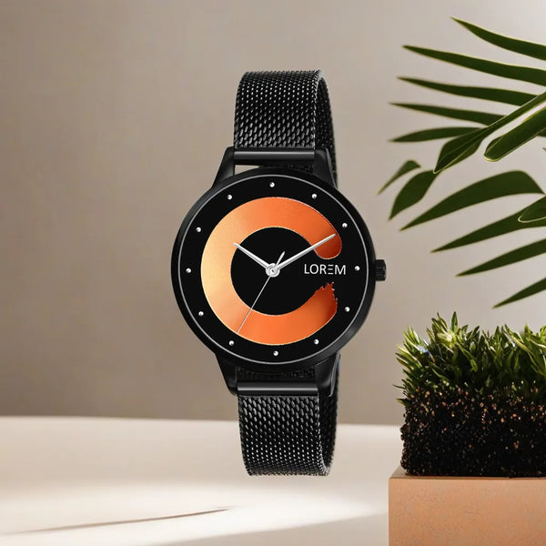 Orange Stylish Dial Analog Watch For Women LR353