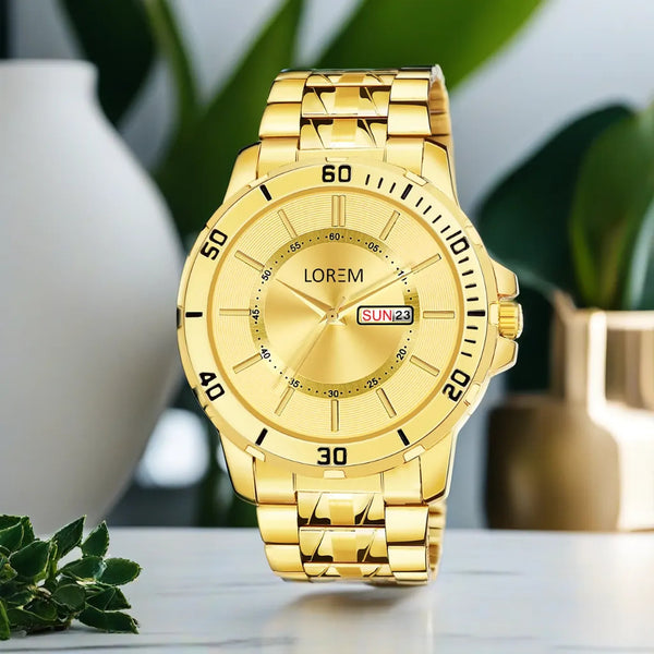 Gold Day-Date Function  Casual Watch For Men LR134