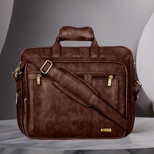 Brown Color Faux Leather 28L Messenger Bag For Men BG63