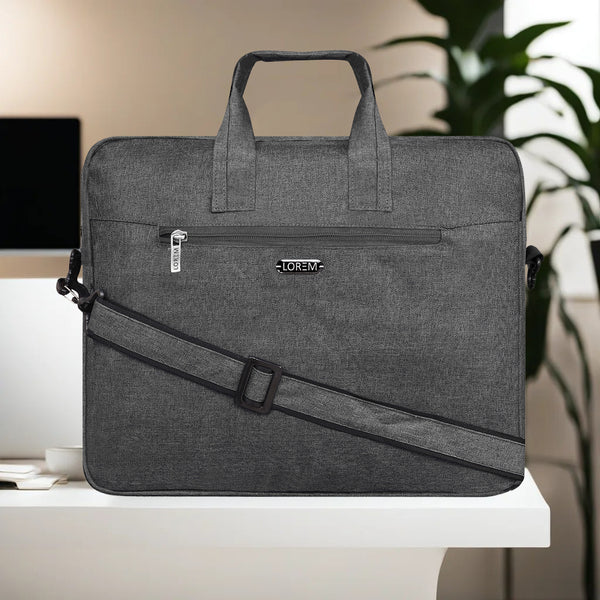 Grey Color Linen 10L Messenger Bag For Men & Women BG30