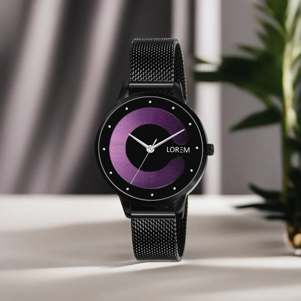 Purple Stylish Dial Analog Watch For Women LR356