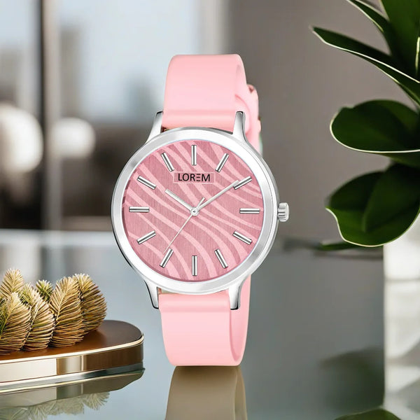 Light Pink Stylish Dial Analog Watch For Women LR351