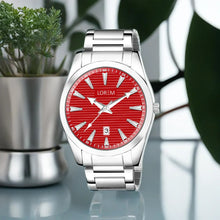 Red Dial Date Function Analog Watch For Men LR151