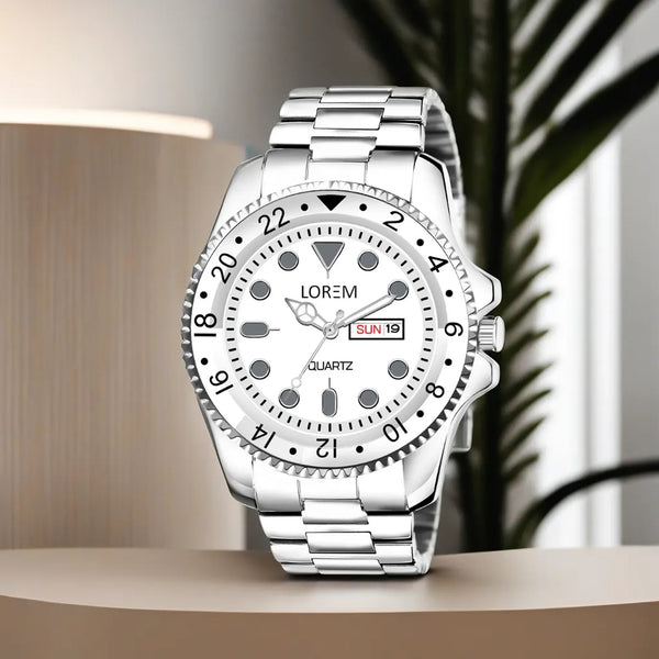 Silver Day-Date Function  Casual Watch For Men LR131