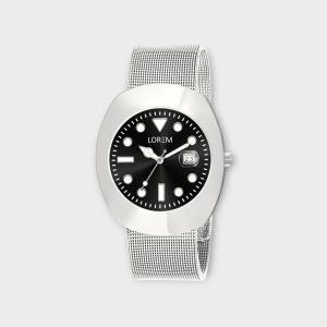 Silver Intermesh Stainless Steel Strap Analog Watch For Men LR141