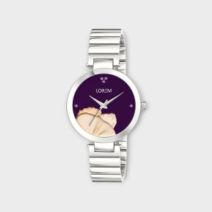 Purple Flower Designer Analog Watch For Women LR311