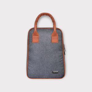 Grey Linen Textured Insulated Tiffin Bag TB02