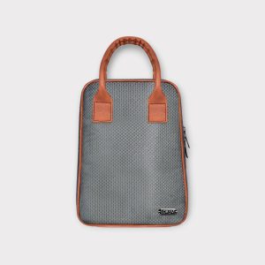 Grey Linen Textured Insulated Tiffin Bag TB04