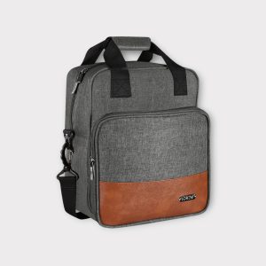 Grey Linen Textured Insulated Tiffin Bag TB14