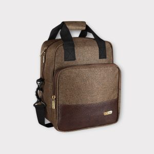 Khaki Linen Textured Insulated Tiffin Bag TB15