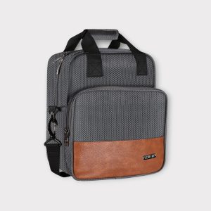 Grey Linen Textured Insulated Tiffin Bag TB16