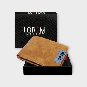 Orange Designer Bi-Fold Faux Leather 3 ATM Card Slots Wallet For Men WL11